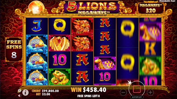 5 Lions Megaways Slot Free Spins